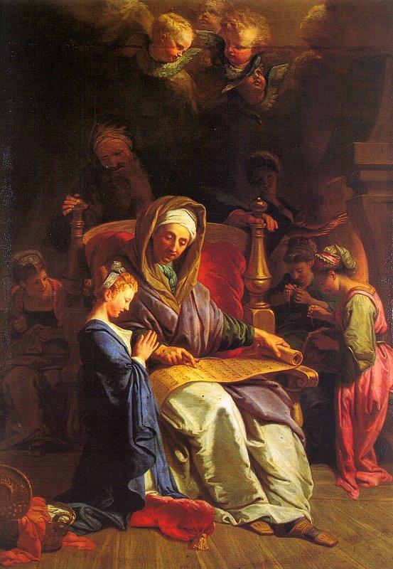 JOUVENET, Jean-Baptiste The Education of the Virgin sf France oil painting art